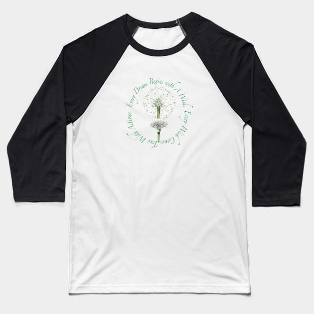 Dandelion Wishes Baseball T-Shirt by thecolddots